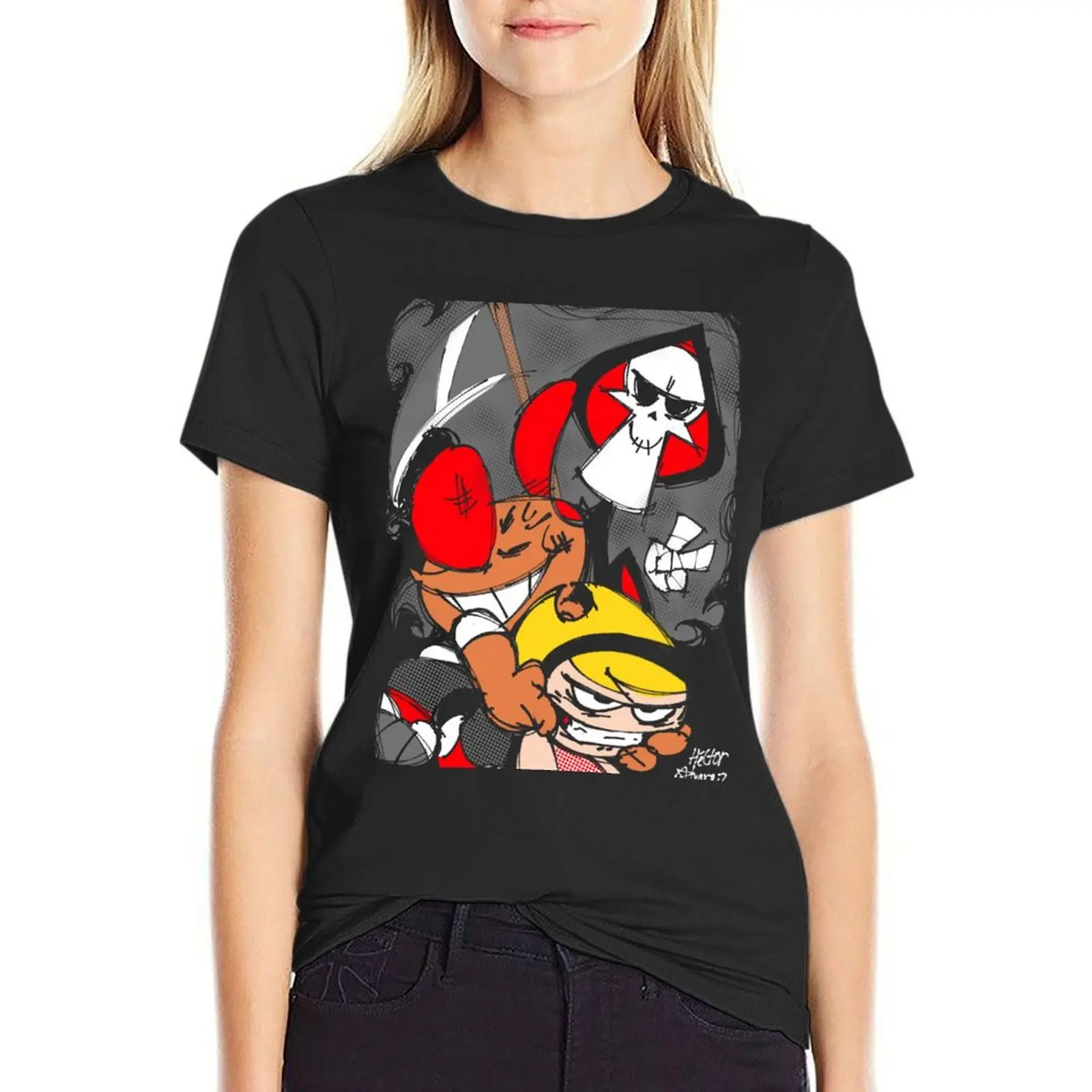 

the grim adventures of billy and mandy T-Shirt Female clothing vintage clothes female plus size tops t shirt Women