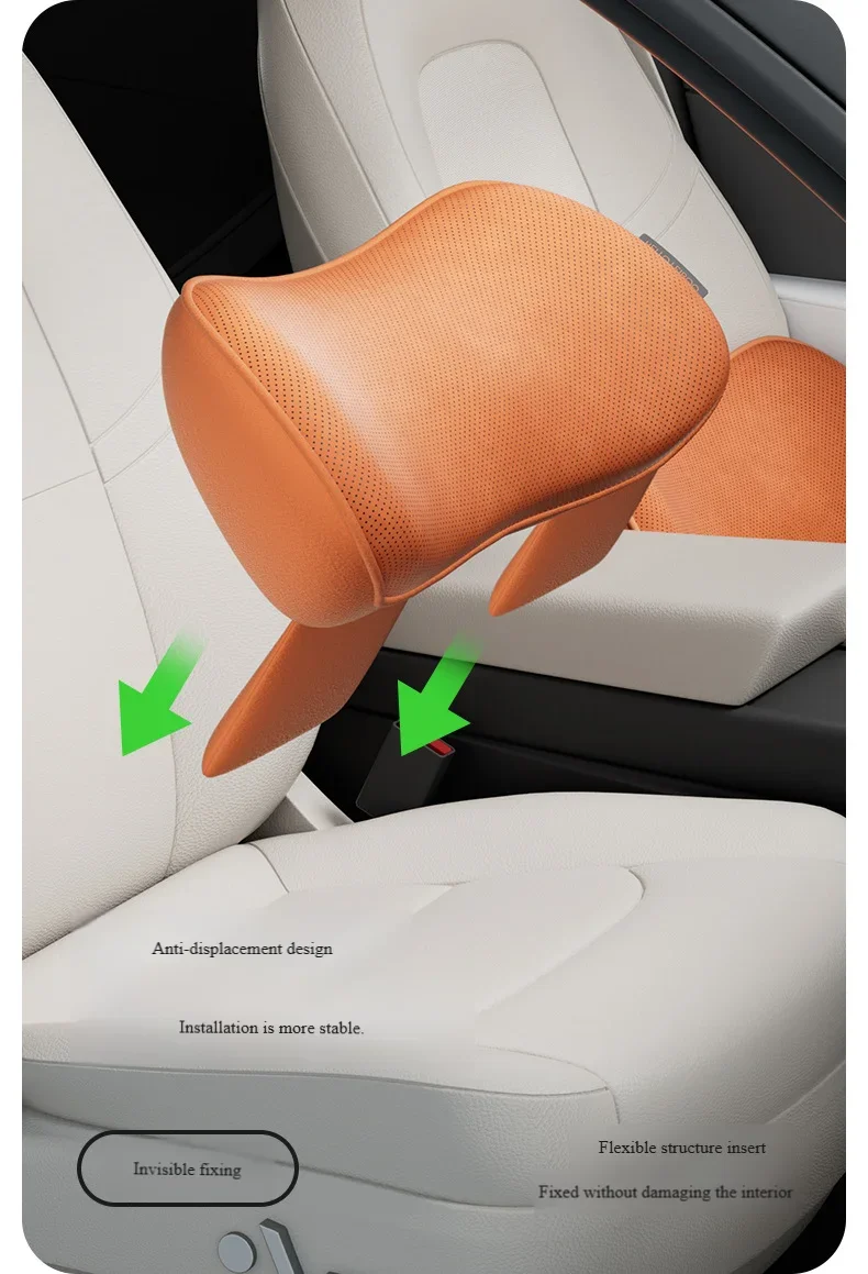 Car Seat Pillow Memory Foam Lumbar Support Breathable Back Protector Suitable for Office Chairs and Car Interior Accessories image 3