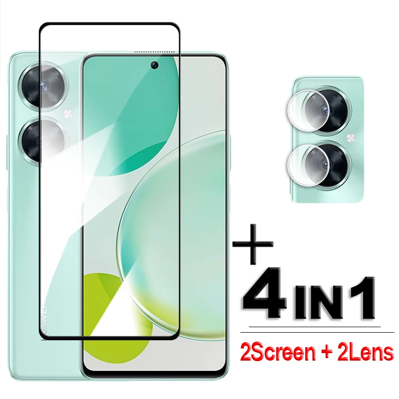 

4in1 For Huawei Nova 11i Glass Nova 11i Tempered Glass 2.5D Full Cover Screen Protector For Huawei nova 11i Lens Film 6.8 inch