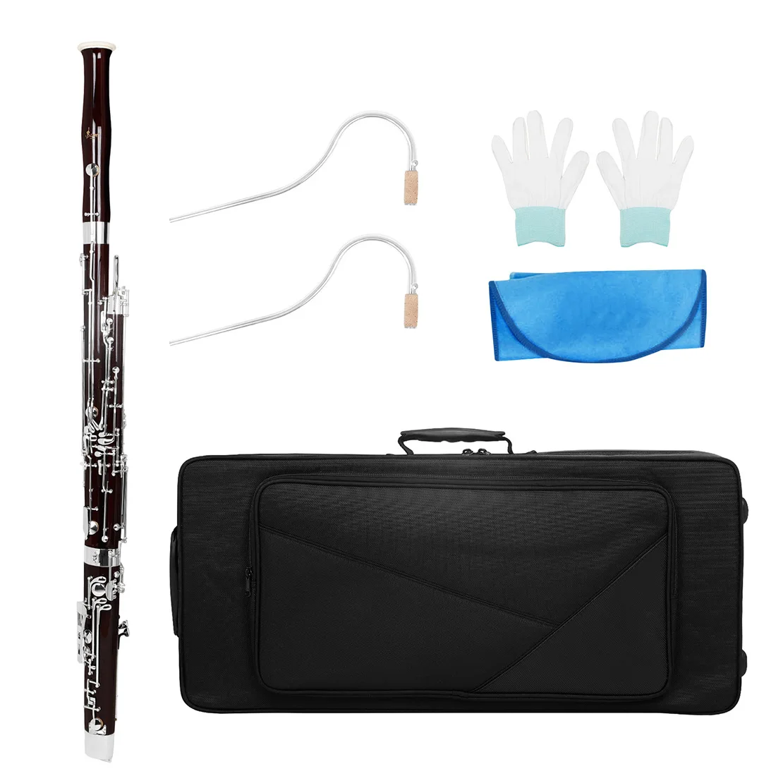 Bassoon C Key, Maple Wood Body, Low Pitch Double Reed, Student Adult Grade Exam, Professional Musical Instrument