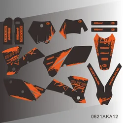 for KTM 125 200 250 300 400 450 525 EXC 2004 Full Graphics Decals Stickers Kit Custom Number Name Stickers