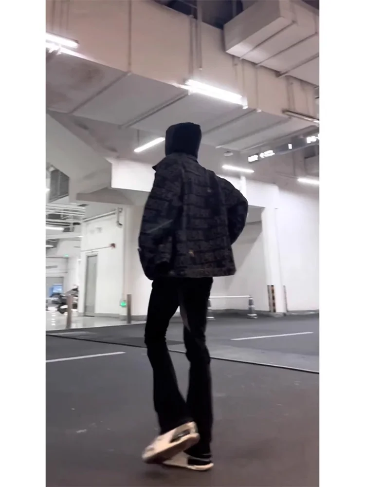 

Extended Version Men's High Waist Knife Denim Jeans Straight Leg Thiened Winter Wear Youth Faion Street Sle