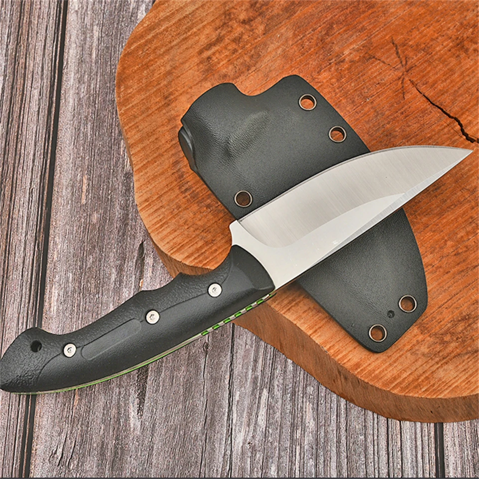 Outdoor-Hoch härte gerade Messer edc praktischer Cutter mit Scheide feste Klinge Mehrzweck-Camping-Überlebens messer und Grill