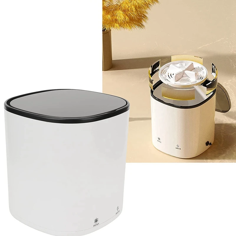 غسالة صغيرة محمولة غسالة الضوء الأزرق بالموجات فوق الصوتية توربو حوض غسيل الطرد المركزي تدفق المياه الجفاف-[A37I]