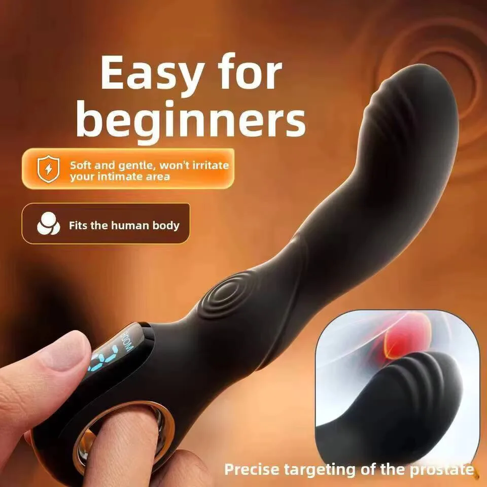 Ergonomic Digital Display Male Prostate Massager Vibrator Anal G-spot Stimulating Vibrator Anal Plug Sex Toys For Man Women