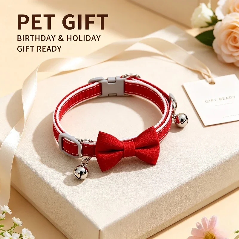 Soft Arco Shaped Bell Cat Collar Adjustable Safety Kitten Collar Lightweight Neck Accessory for Small Cats Indoor Outdoor Use