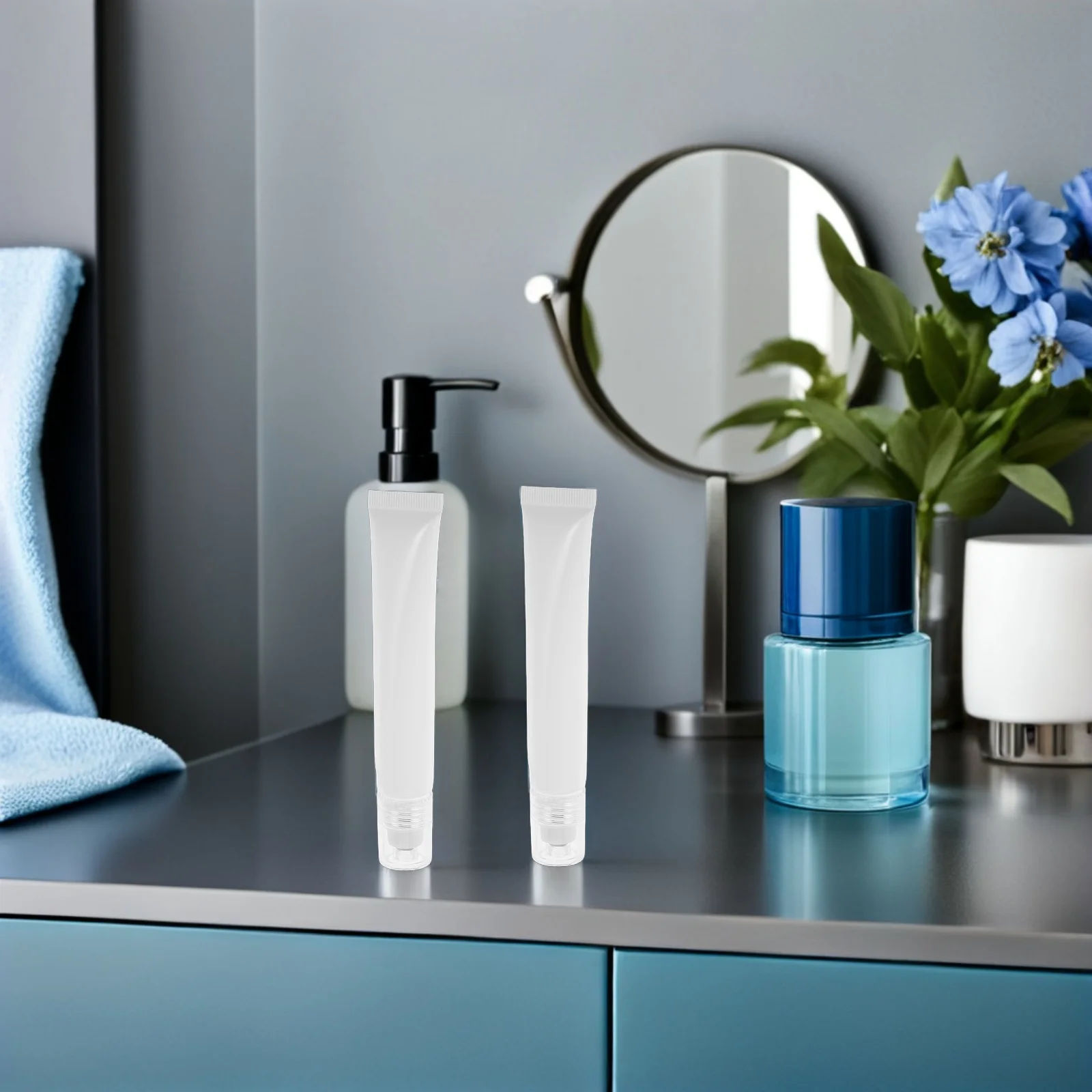 Distributeur de crème pour les yeux, 5 pièces, 20Ml, Tube à presser rechargeable et étanche pour voyage, soins de la peau, bouteille à rouleau Portable, Mini