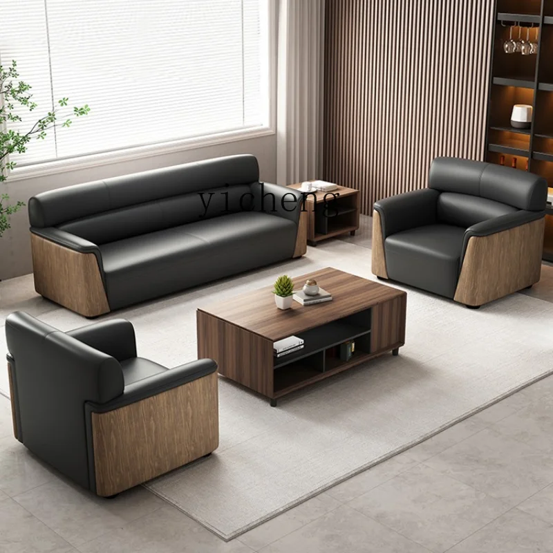 

ZC Office Sofa and Tea Table Combination Suit Leather Business Rest Area Conference Office Furniture