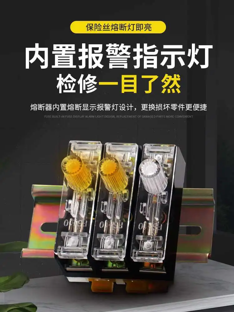 FS-101 Fuse Casing FS-102 FS-103 Glass Fuse Holder Light Fuse Holder Glass Tube Din Rail Mount Single Pole 6*30MM 220V 6x30