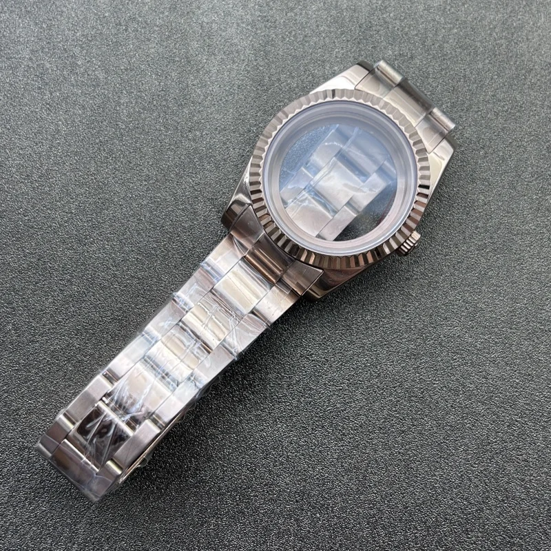 For Dogtooth Ring Log Case 36/39MM Case Three Five-Bead Rose Gold Strap Suitable for NH35/NH36 Movement