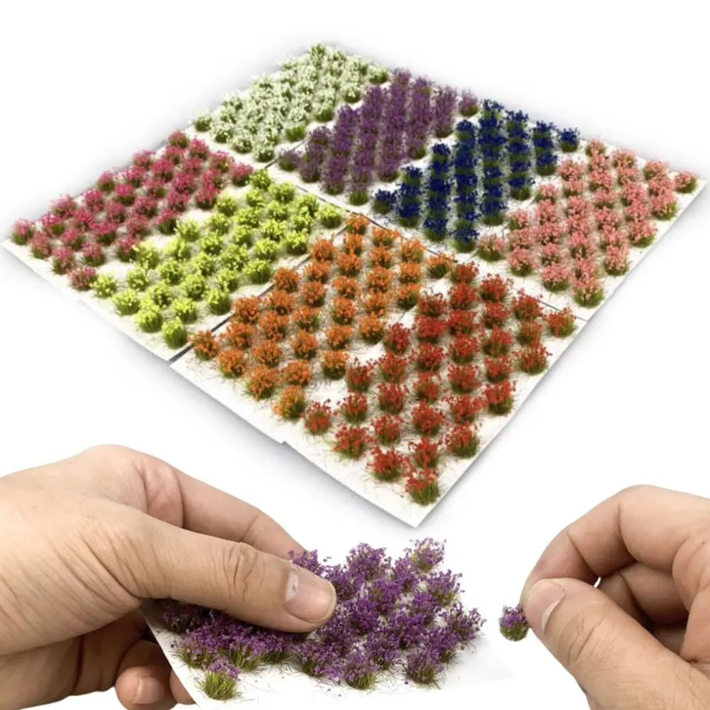จําลอง Miniature ดอกไม้คลัสเตอร์ทํารถไฟรถไฟหญ้าขนาดเล็กรุ่นที่มีสีสัน DIY อาคาร STATIC Tuft ของเล่น