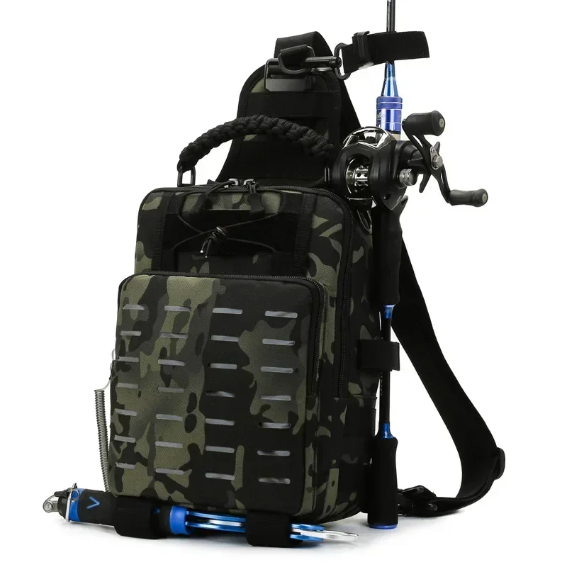 Multifunctional Fishing Tackle Bag Fish Lure Bait Storage Pack Waterproof Single Shoulder Messenger Bag Backpack