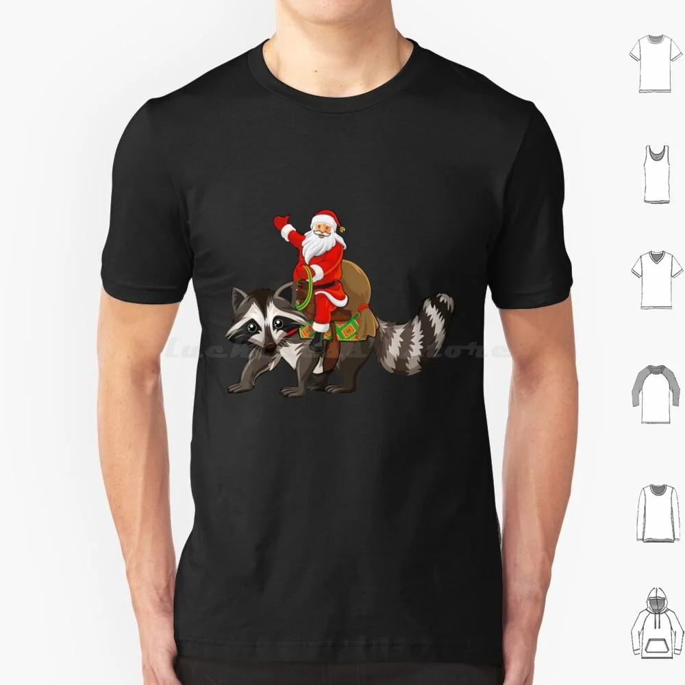 Christmas Shanta Riding With Raccoon T Shirt Cotton Men Women Diy Print Christmas Shanta Shanta Hat Riding Raccoon Retro 80S