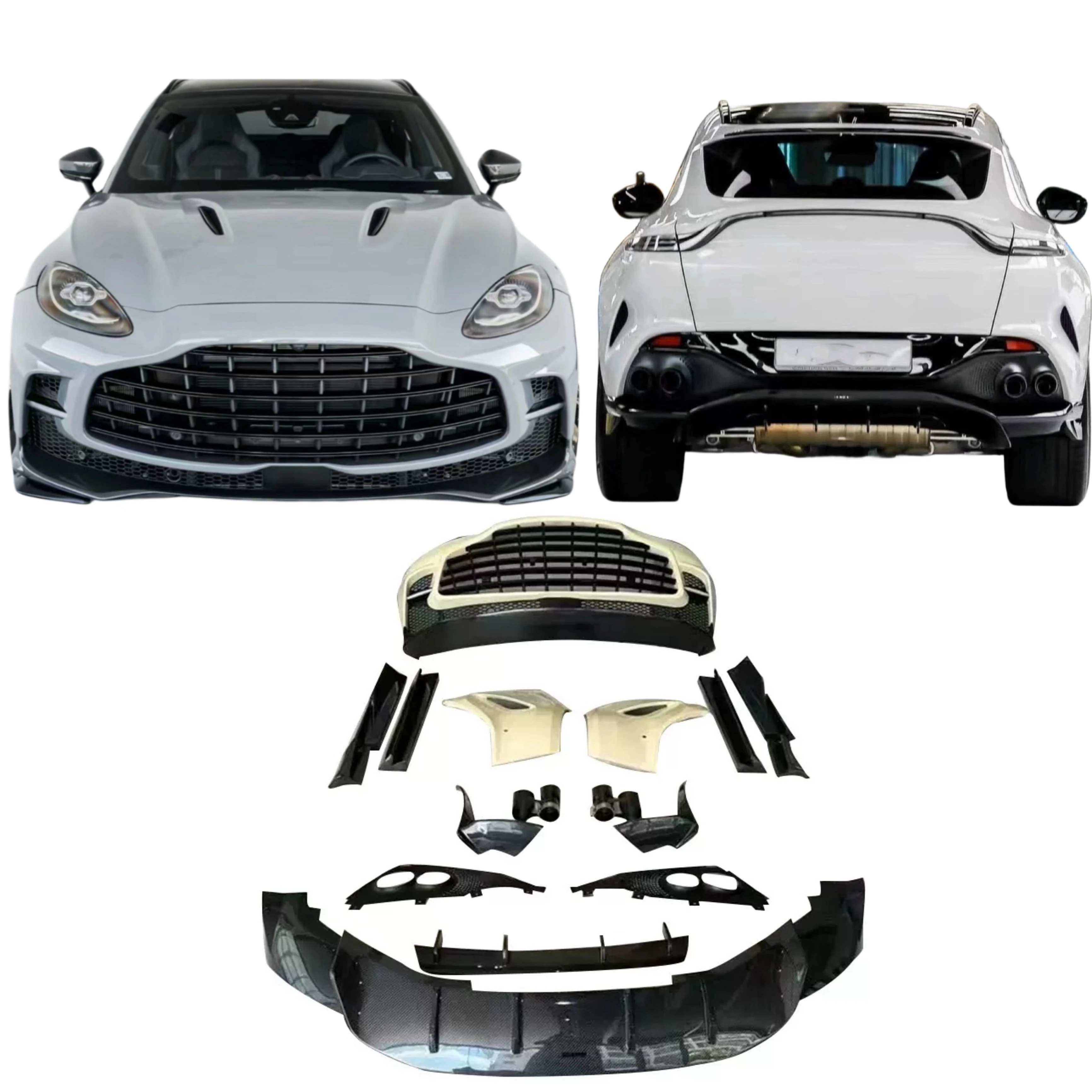 Upgraded 707 Style Body Kit for Aston Martin DBX Dry Carbon Fiber Front and Rear Bumper Diffuser Spoiler  Body Kit