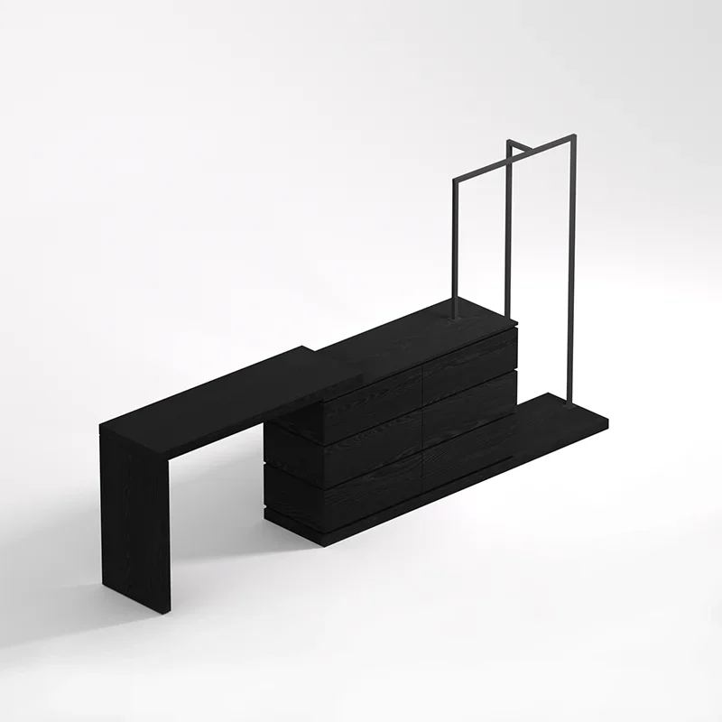 minimalist dresser  atmosphere multi-functional bedroom storage creative light luxury coat rack makeup table integ