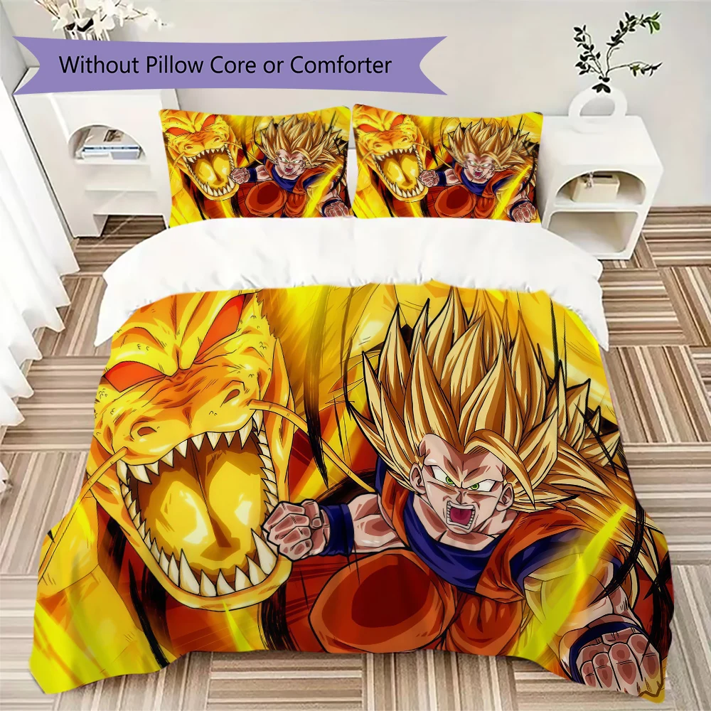 Dragon Ball Super 3 Pieces Bedding Set, Digital Print Duvet Cover, No Core, Various Size Available -HYQ8