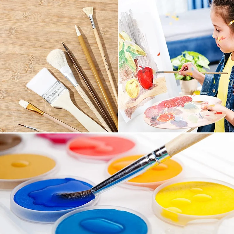 14Piece Paint Brushes Different Shapes Glaze Brushes For Pottery Artists Adults Kids Students