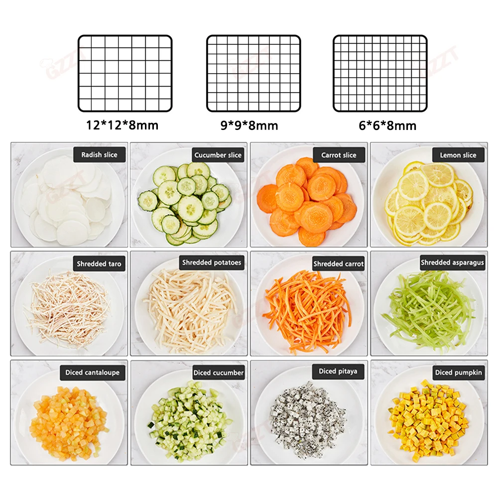 1. Commercial Food Chopper Multi‑Function Structure for Vegetable Slicing Shredding Dicing Fruit Processing Shop Operation