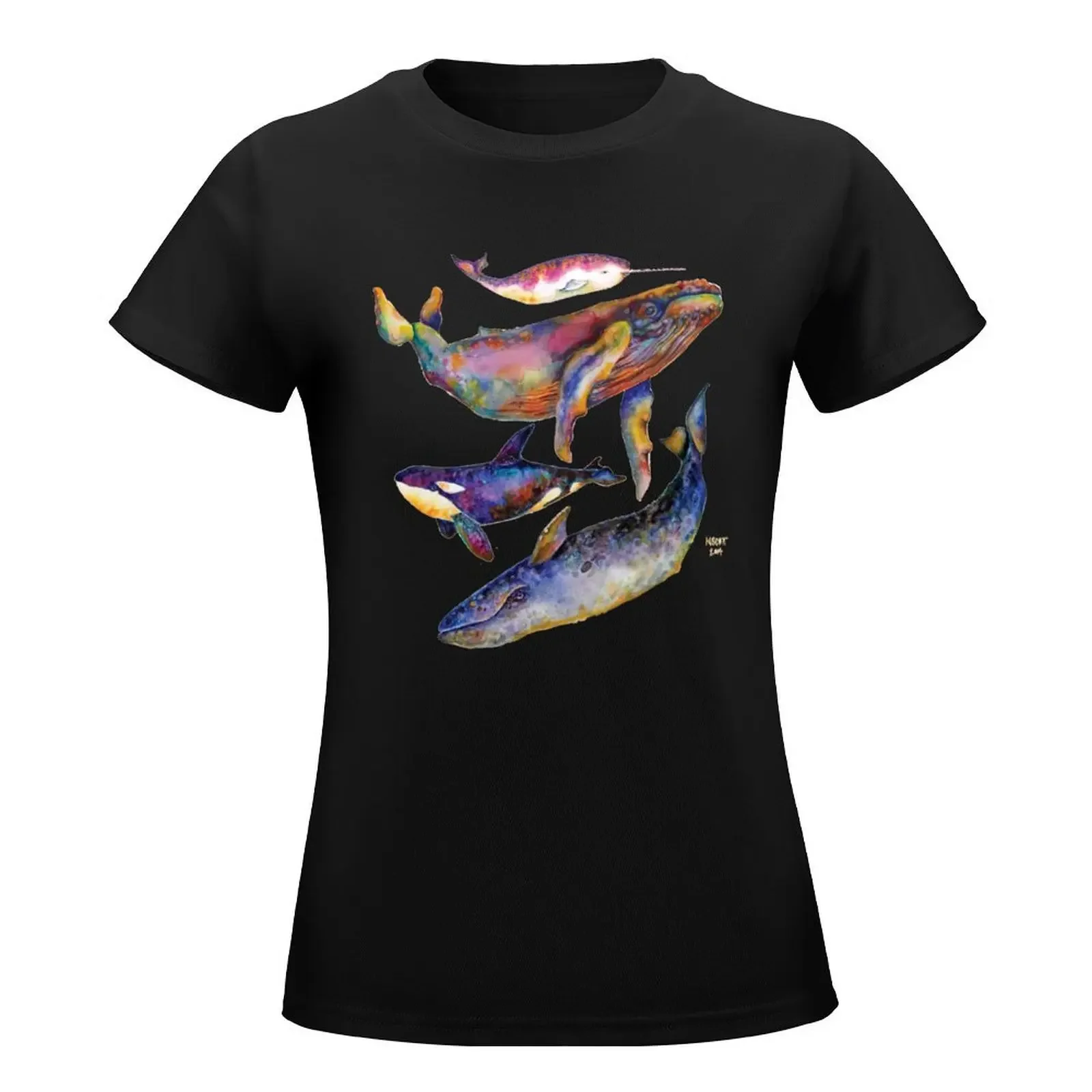 Four Whales Pyramid T-Shirt summer top summer tops graphics tshirts woman