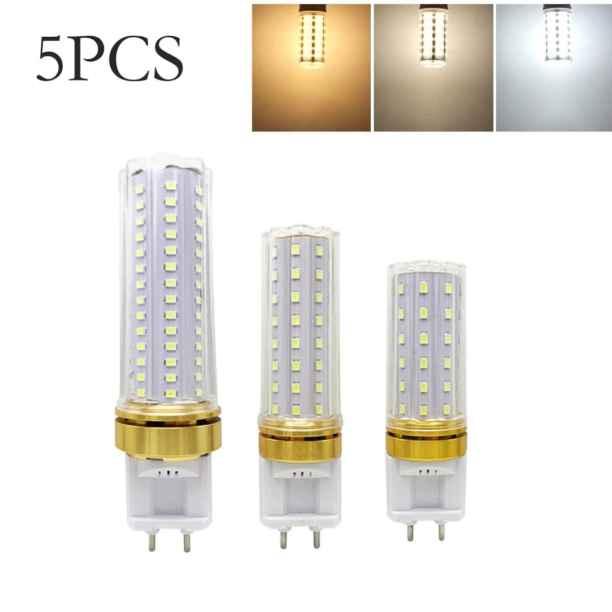 5PCS G12 Led Corn Light Bulbs Bulb 220V 10W To 20W 3000K 4500K 6000K Ac 110V Clear Pc Shell 360 Beam Lampada Smd2835 For Home