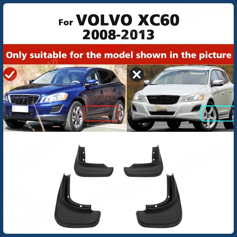 4Pcs Front Rear Car Mud Flaps For Volvo XC60 2008-2023 Mudflaps Splash Guards Mud Flap Mudguards Cars Accessories