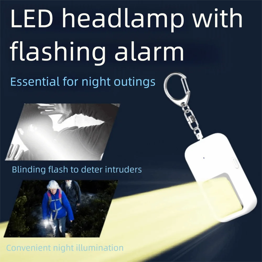 130 DB Safe Sound Personal Alarm Low Battery Notice LED Strobe Light Self Defence Alarm Keychain Waterproof Portable