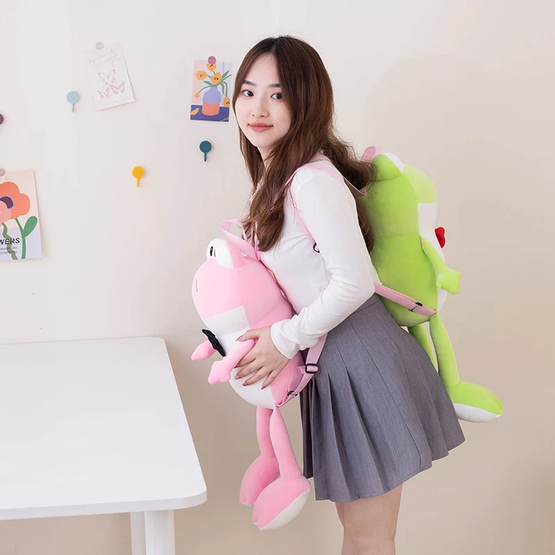 45-120cm Gaint Gentleman Frog Plush Doll Backpack Green Pink Tie Frog Plush Toy Pillow Super Soft Gift For Boys And Girls