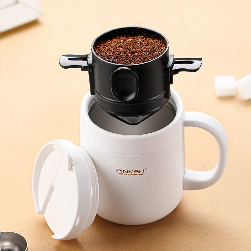 Portable Foldable Coffee Filter Stainless Steel Easy Clean Reusable Coffee Funnel Paperless Pour Over Holder Coffee Dripper