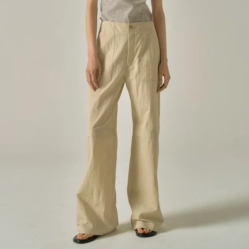 

F@C@D* Casual Pants High Waisted Commuter for Women, Straight Wide-leg Trousers, New Design Sense Niche, Summer 2024