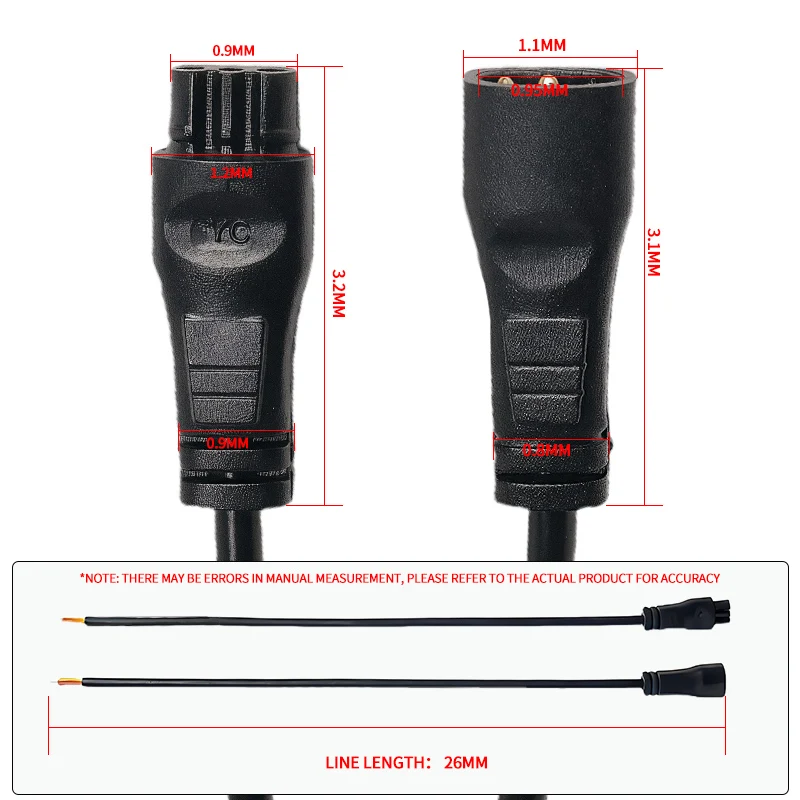 5PCS DC Connector Cable for- LED Panel Light  3Pin Wire with Tinned Flat Plug 24AWG for  Power Supply Household Appliances