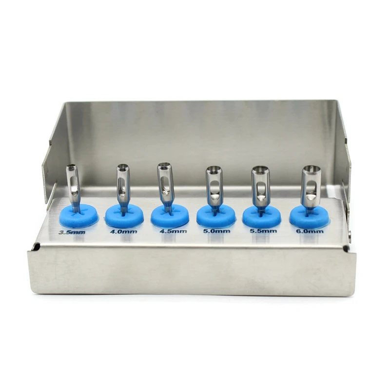 6pcs/set Dental Implant Trephine Bur Drill Tissue Punch Planting Tools Surgical for Low Speed Machine Tools