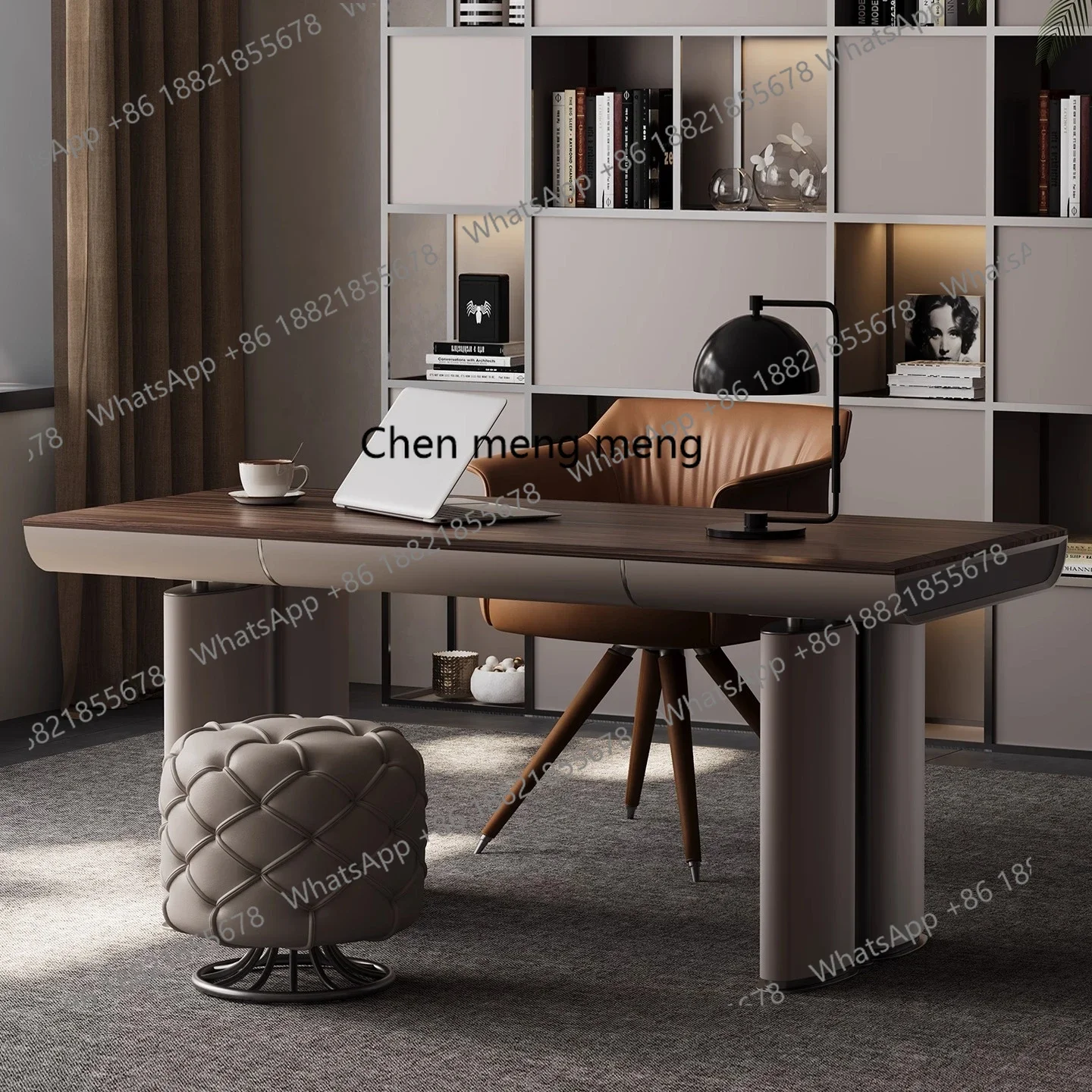 X188 Italian Minimalist Solid Wood Desk Large Apartment Study Furniture Designer Original Computer Desk Writing Desk