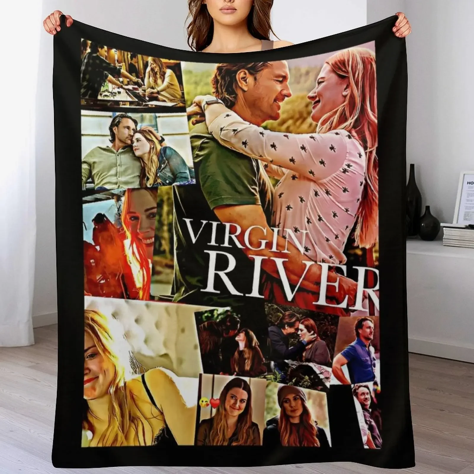 virgin river Throw Blanket Soft Solid Color Blanket for Couch Bed