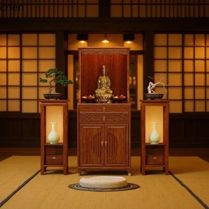 HT Solid Wood Altar Table Incense Case Home Economical Buddhist Shrine God Table Incense Offering Table