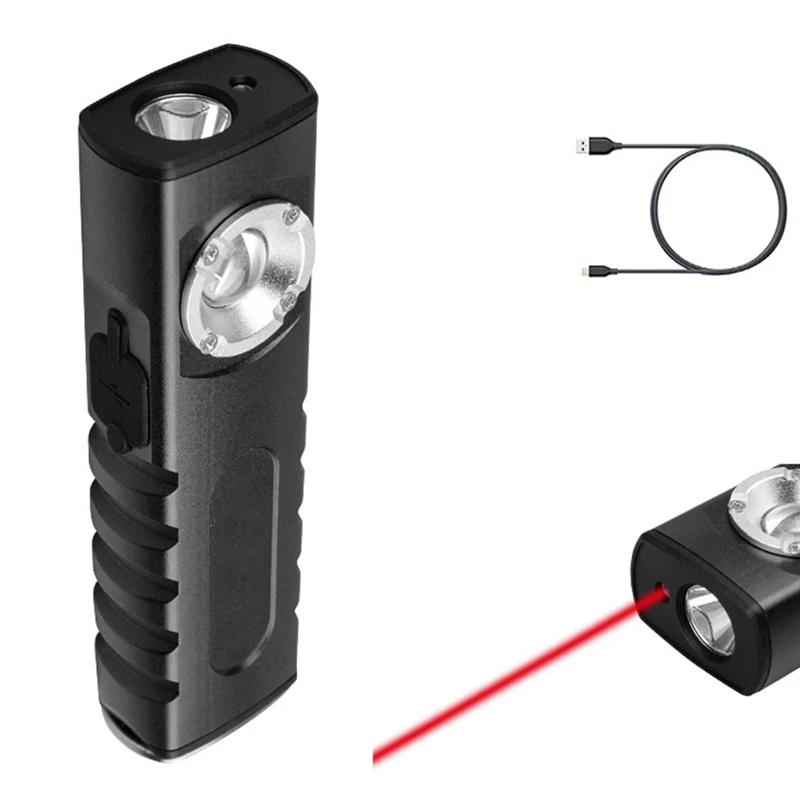EDC Flashlight With Auto Beam Combo Work Light Rechargeable Stepless Dimming Flashlight With Magnet Aluminium Material