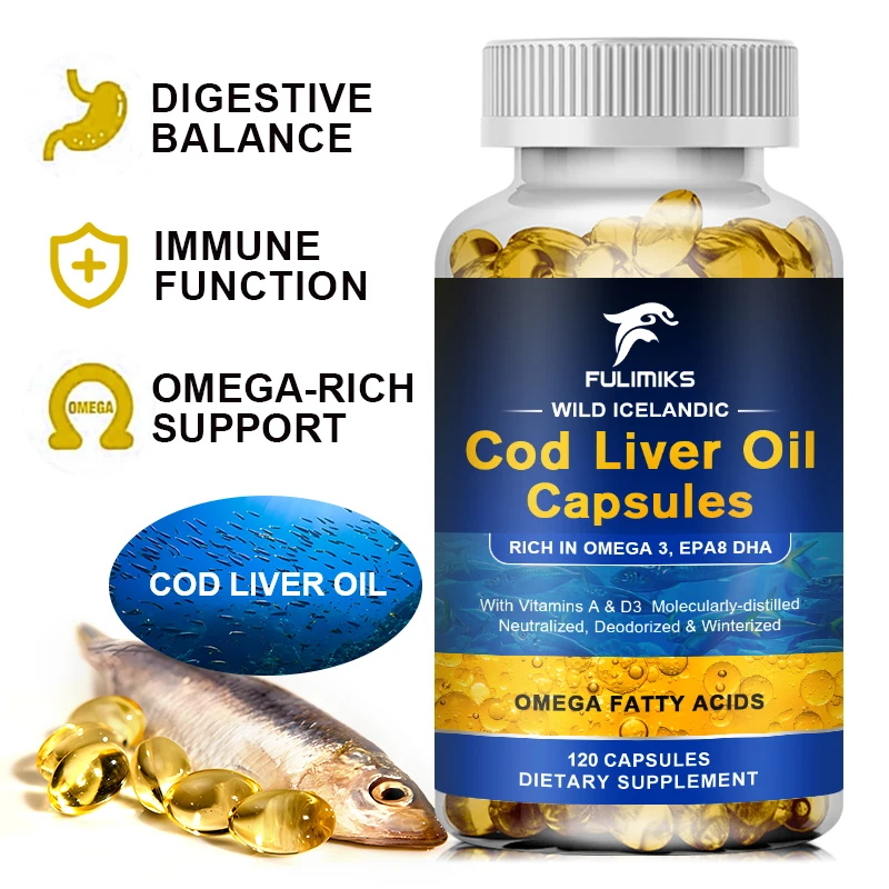 

Wild Icelandic Cod Liver Oil, Fish Oil , Natural Source of Vitamin A and Vitamin D, Omega Fatty Acids, EPA and DHA