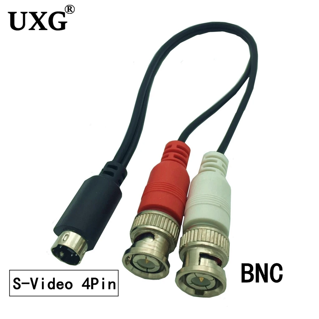 S-Video  4Pin Male 'Y' cable  4-Pin S-VHS Male to Two BNC Male Connectors For Capture card of monitoring system interrupt box