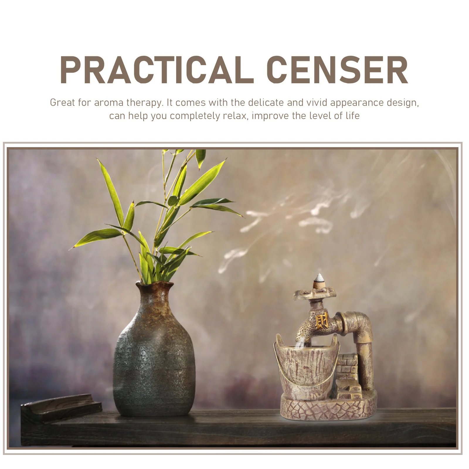 

Ceramic Backflow Holder Censer Ceramics Fragrance Aromatherapy Stove Craft Incense Burner
