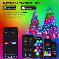 1.8CM/2.1CM RGB Christmas Tree Waterfall Lights With Star Topper,APP Remote Control LED String Lights Multicolor Fairy Light Indoor Outdoor 4