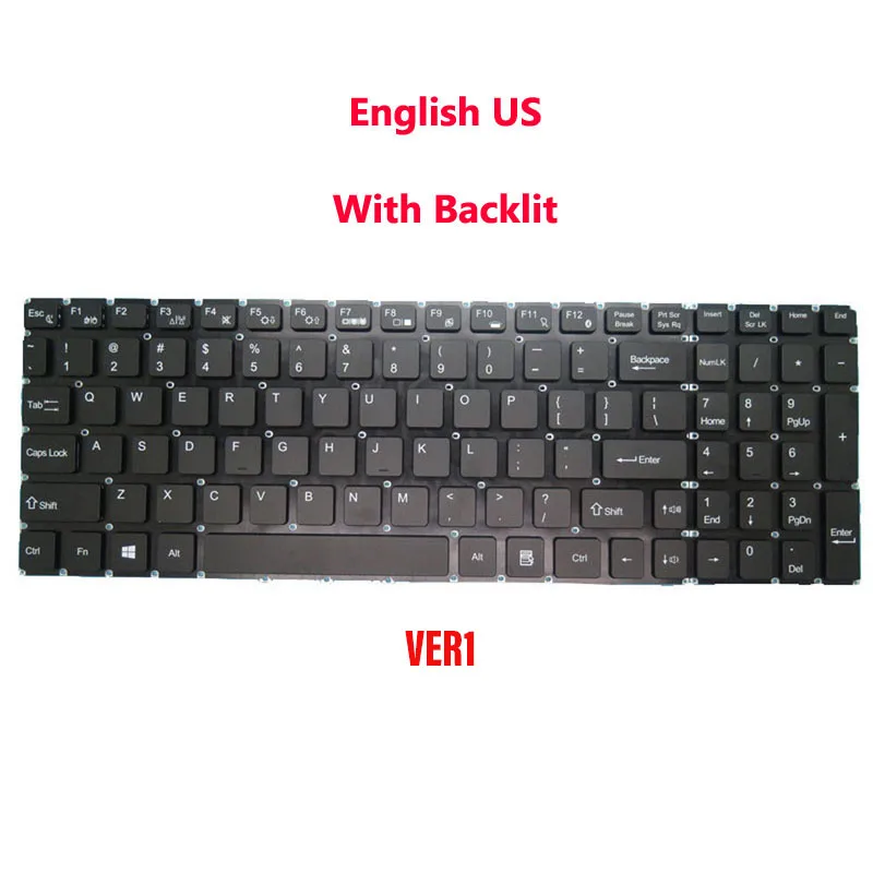 Laptop Backlit / No Backlit Keyboard For Toposh T156 VER1 VER2 VER3 English Belgium  French  Spanish Greece  Arabic French New