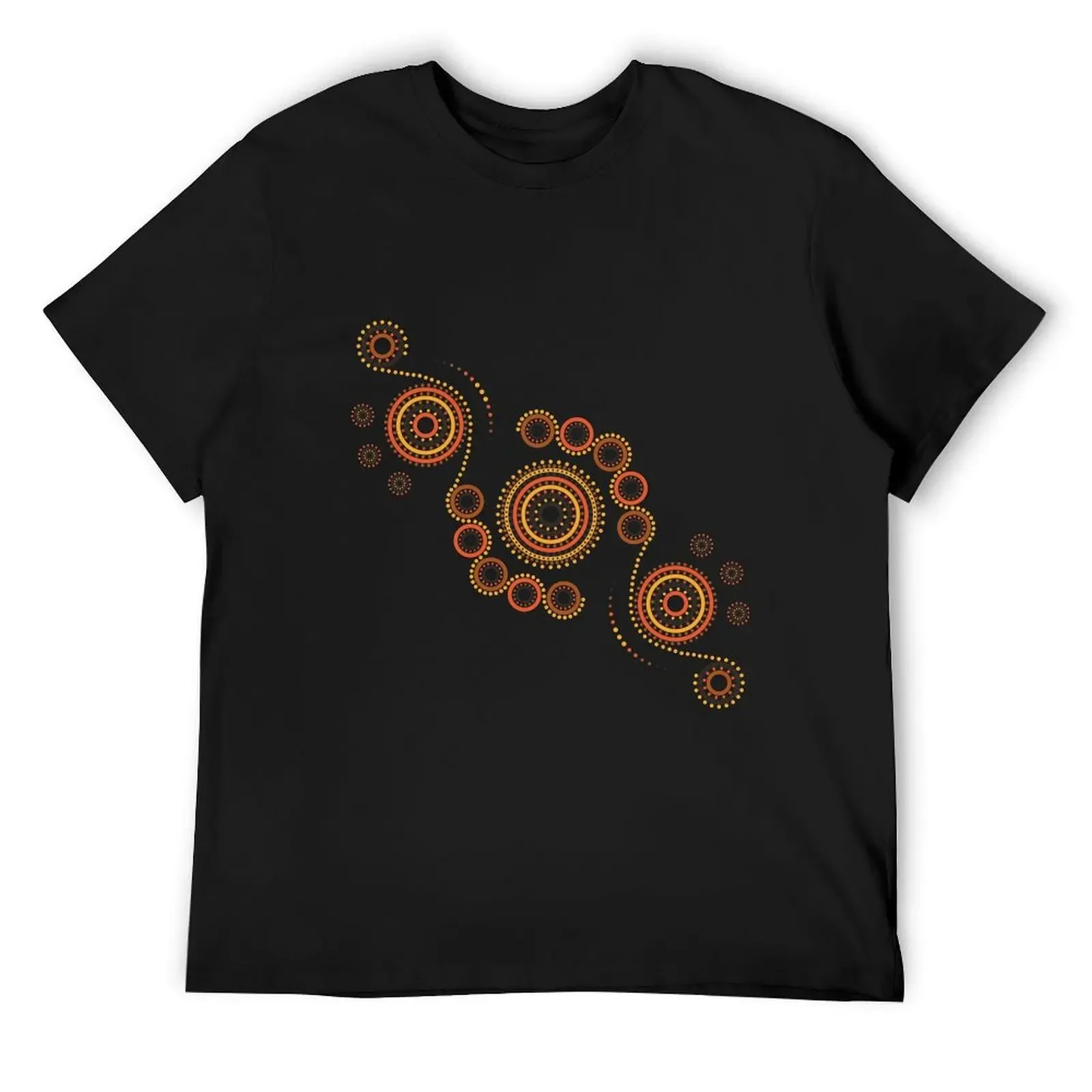 

Aboriginal Art Aborigine Australian Indigenous Land Mosaic Aboriginal Aboriginal Flag Bigambul Points Circle Autumn Day T-Shirt