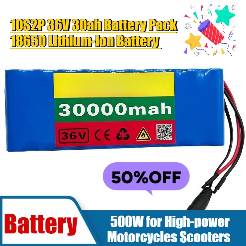 

10S2P 36V 30ah Battery Pack 18650 Lithium-ion Battery 500W for High-power Motorcycles Scooters