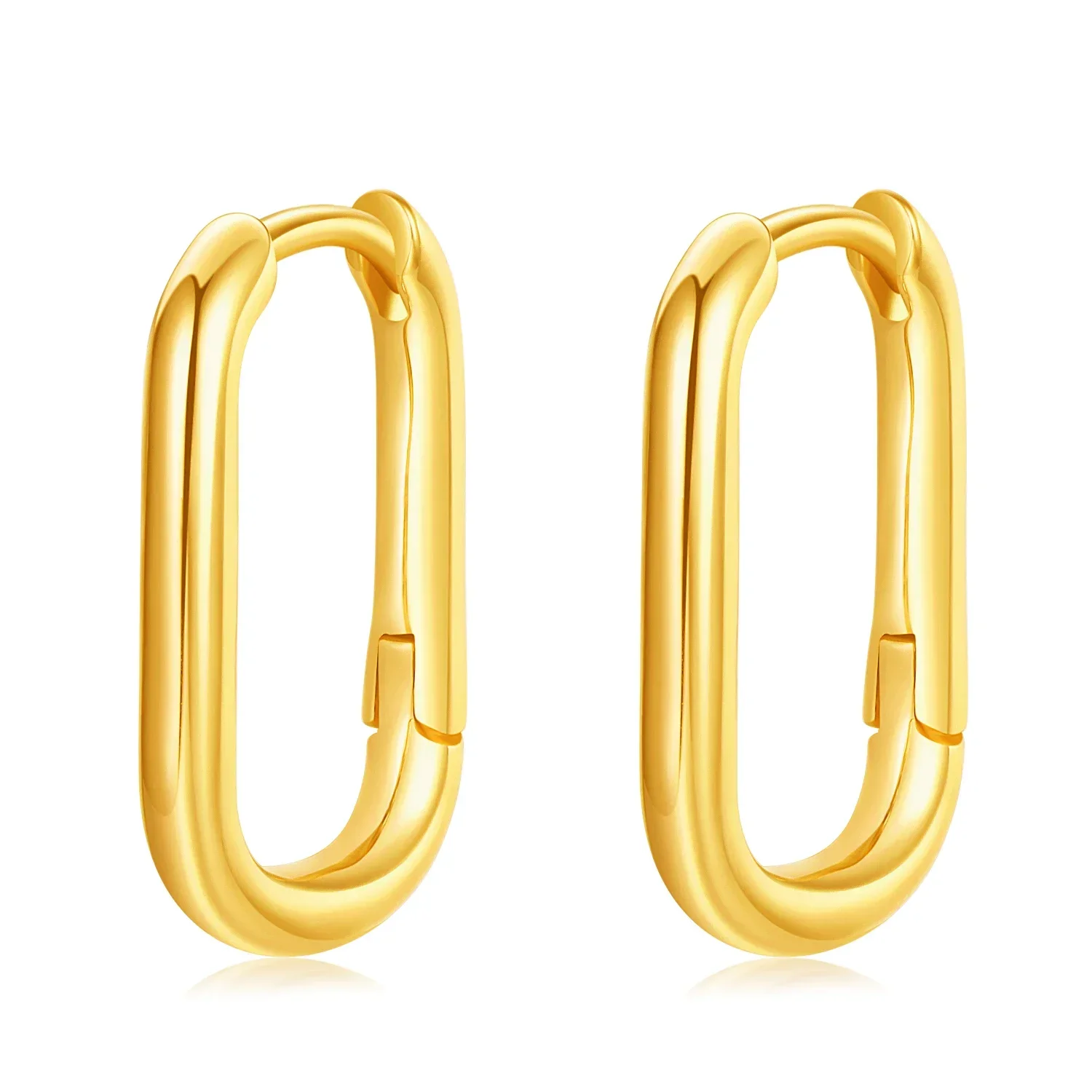 ต่างหูห่วงเงินแท้ 925 ทรงเรขาคณิต ขนาดใหญ่เล็ก สำหรับผู้หญิงผู้ชาย แบบโซ่ วงกลม ต่างหูแบบ Huggie เครื่องประดับสไตล์เกาหลี