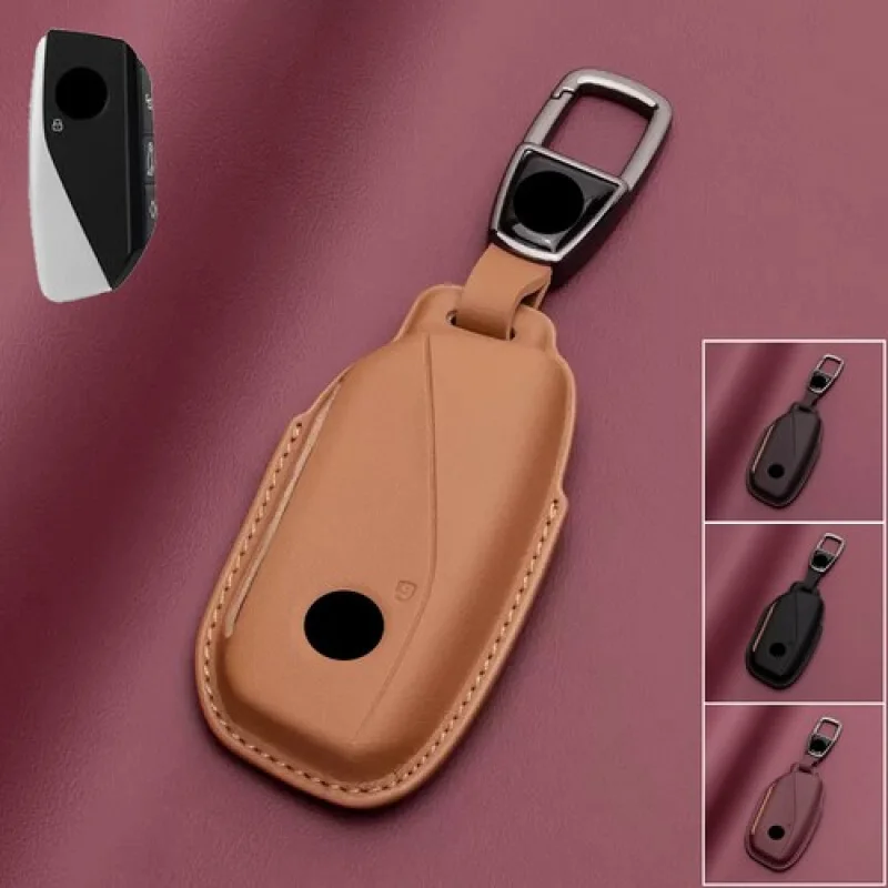 

A+ Genuine Leather Car Key Fob Case Cover Holder For BMW 7 Series G07 XM IX I7 X7