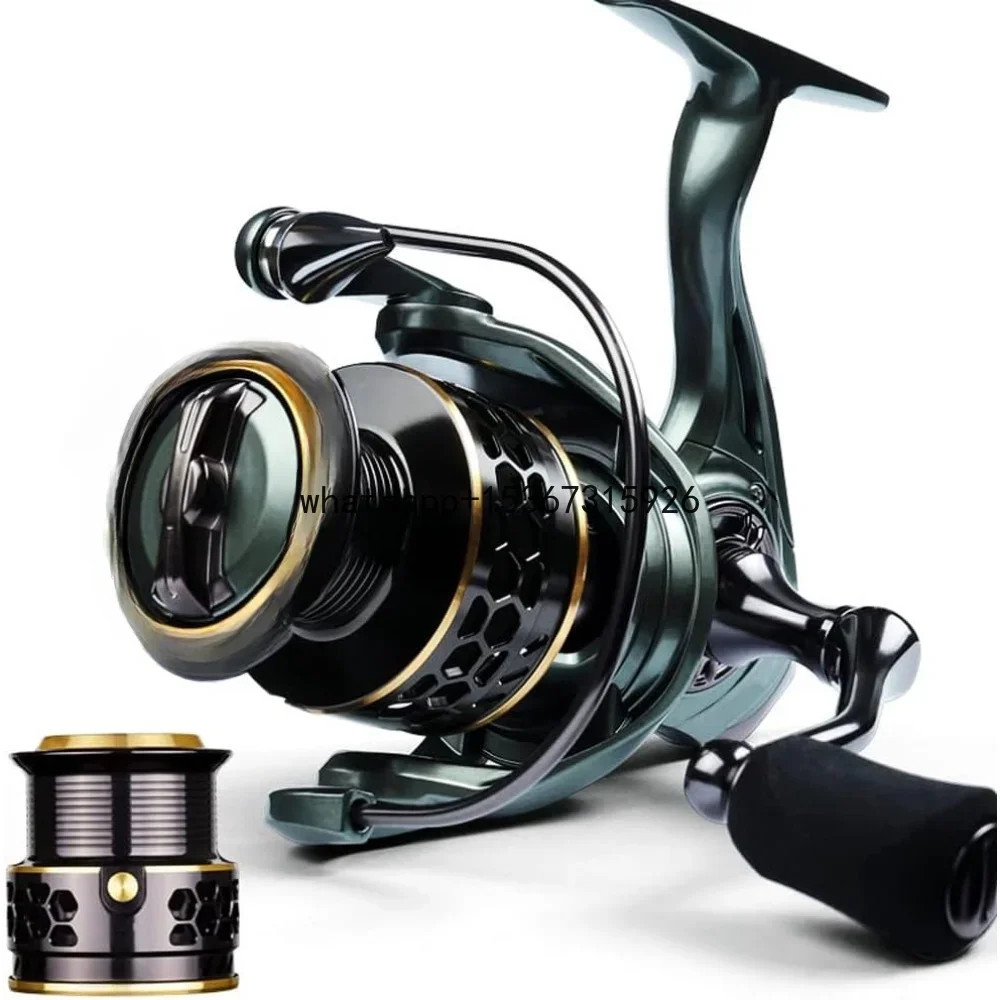 Fishing Reel Spinning Sea Rod Fishing Reel Double Line Cup 5.2:1 Gear Ratio Reel Rocker Arm for Beginner Fishing Wheel