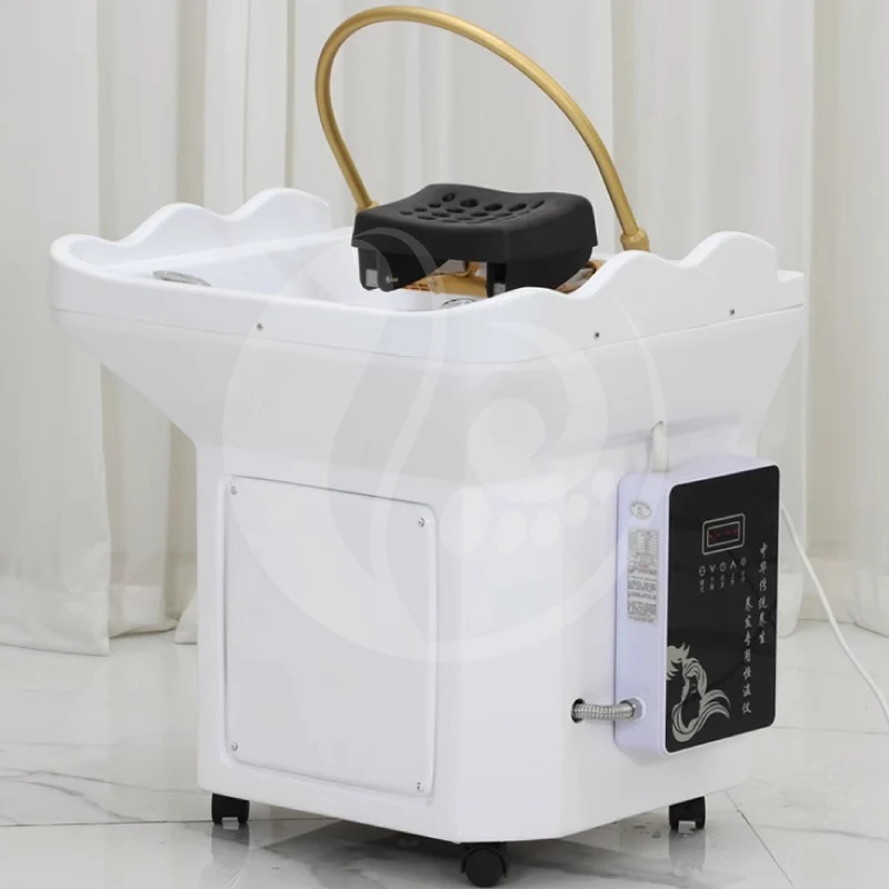 

Customized Removable Hair Salon Washing Head Spa Therapy Shampoo Basin with Water Circulation Salon Shampoo Bowl Bed for Barber