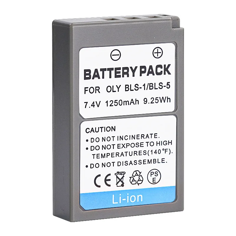 BLS-1 BLS1 BLS-5 بطارية 1250mAH بطاريات قابلة للشحن لأوليمبوس OLY EP2 EPL1 EPL2 EP1 BLS5 E-400 E-410 E410 E-420 كاميرا