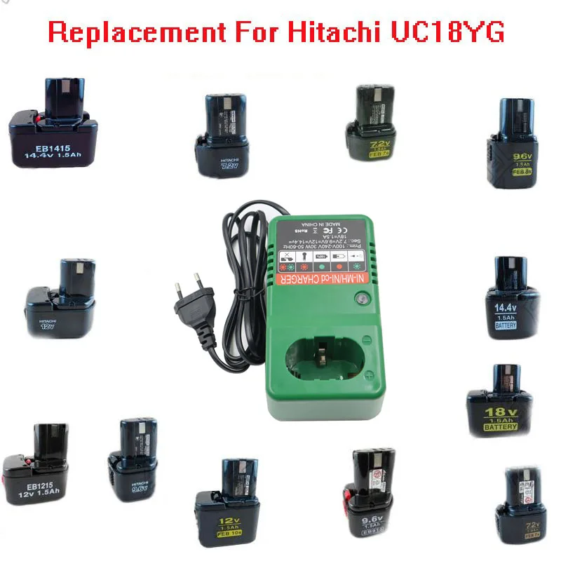 Ni-cd Ni-hm Battery Charger For Hitachi 7.2V 9.6V 12V 14.4V 18V Battery Electric Drill Screwdriver UC14YFA EB712S EB912S EB12S