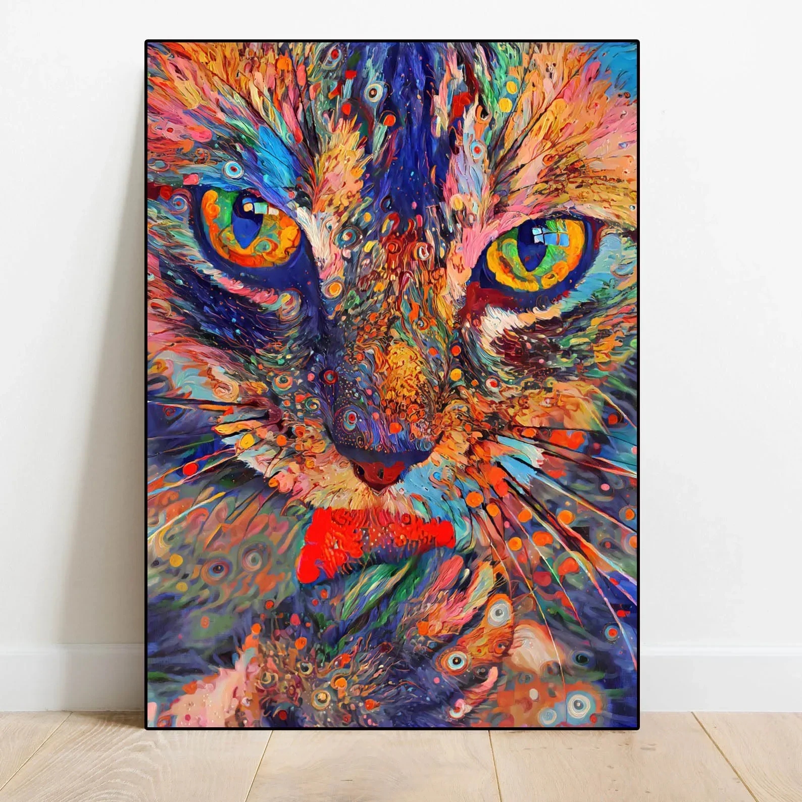 Canvas Painting Abstract Animals Lion Tiger Cat Colour Retro  Wall Decoration Pictures Living Bedroom Decor Posters