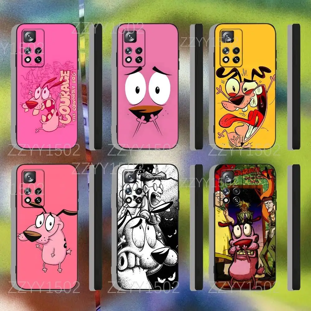 

Dog C-Courage The C-Cowardly Phone Case For Samsung S25,S24,Ultra,S20,S30,Plus,S22,S23,Ultra,Plus,5G Black Silicone Soft